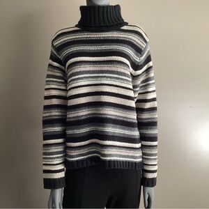 Eddie Bauer Multicolor Striped Turtleneck Sweater